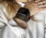 Authentic Repurpose Double Tour Monogram LV Watch Band All Series For Apple And Samsung