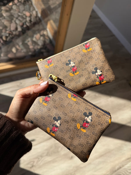 Authentic Repurposed Gucci x Mickey Zipper Pouch