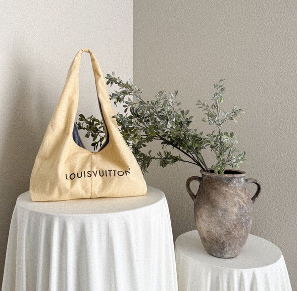 Large Repurposed L.V. Dust Bag Hobo Bag
