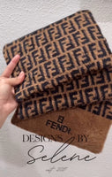 Repurposed Fendi Towel Pouch Embroidered (Large)