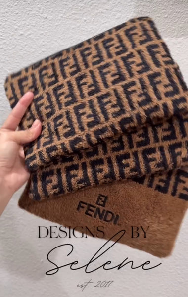 Repurposed Fendi Towel Pouch Embroidered (Large)