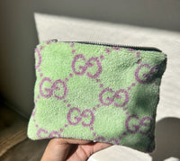 Authentic Repurposed Summer GG Terry Towel Pouch