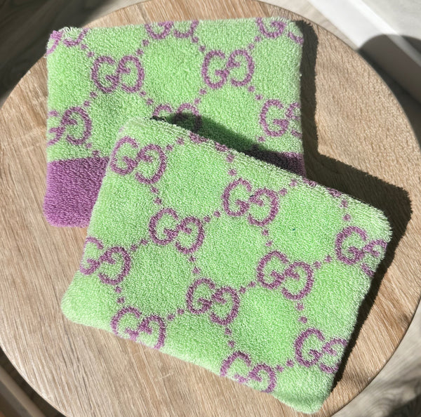 Authentic Repurposed Summer GG Terry Towel Pouch