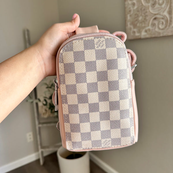 Authentic Repurposed Damier Azur Sling Bag