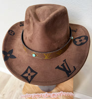 Suede Hat Burn Cowboy/Cowgirl Western Hat Monogram