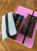 Authentic Repurposed Stylish Elastic Pencil Pouch