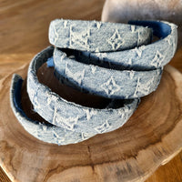 Repurposed Denim Monogram Headband