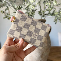 Authentic Repurposed Damier Azur Zipper Pouch