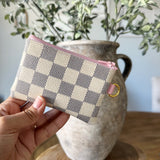 Authentic Repurposed Damier Azur Zipper Pouch