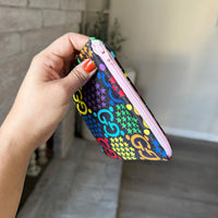 Authentic Repurposed Rainbow Psychedelic Gucci GG Zipper Pouch-Small