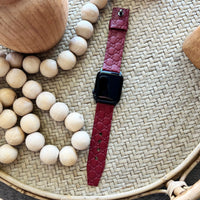 Authentic Repurpose Red Guccissima Watch Band All Series Apple And Samsung