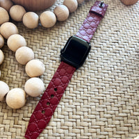 Authentic Repurpose Red Guccissima Watch Band All Series Apple And Samsung