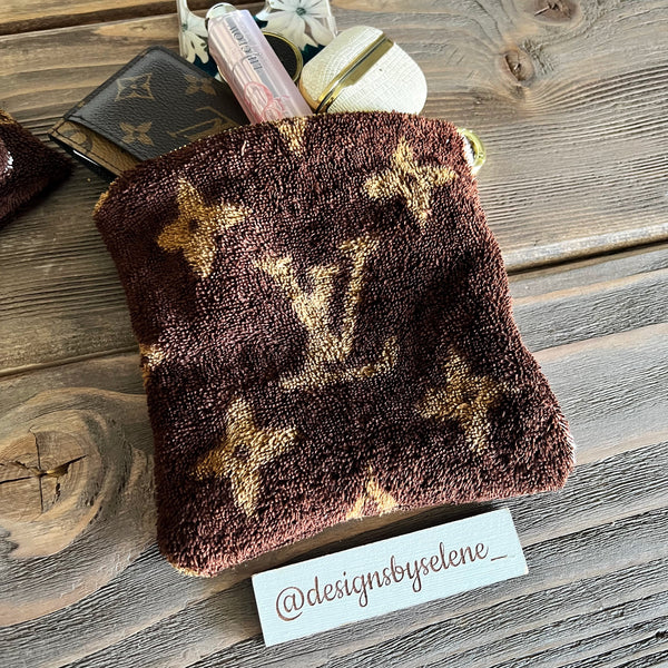 Authentic Repurposed LV Towel Terry Pouch -Small