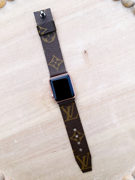 Authentic Repurposed Louis Vuitton Monogram For Apple And Samsung Watch Bands