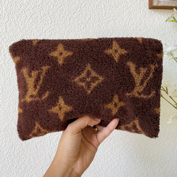 Authentic Repurposed Terry Towel LV Pouch Large